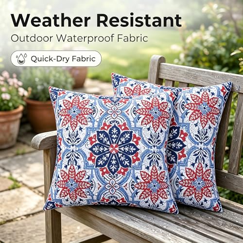 JMGBird Outdoor Throw Pillow Outdoor Patio Pillows for Couch - color: Clark Blue