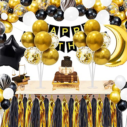 ZJDHPTY Gold Birthday Decorations, 4 Set Balloon Stand with Gold Balloons - color: Gold 4