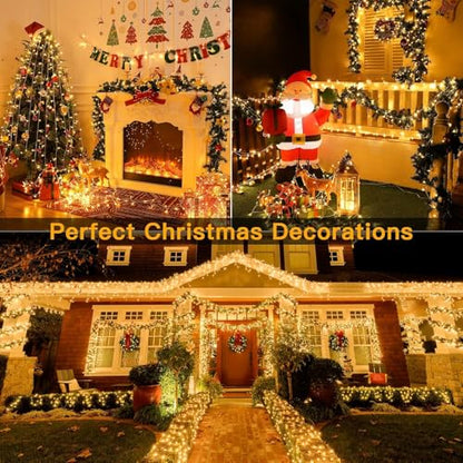 Ollny Christmas Lights Warm White, 400LED 131FT String Lights with Remote - color: Warm White, size: 400 LEDs