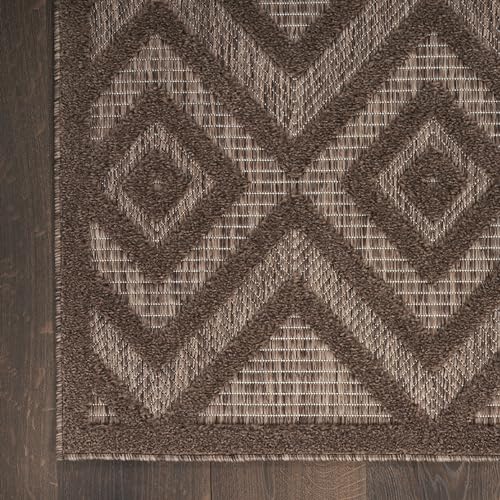 Nourison Home Versatile Brown 2' x 6' Area Rug - Easy Clean, Non Shedding, Bed Room, Living Room, Dining Room, Kitchen (6' Runner) - color: Brown, size: 2' x 6' (Runner)