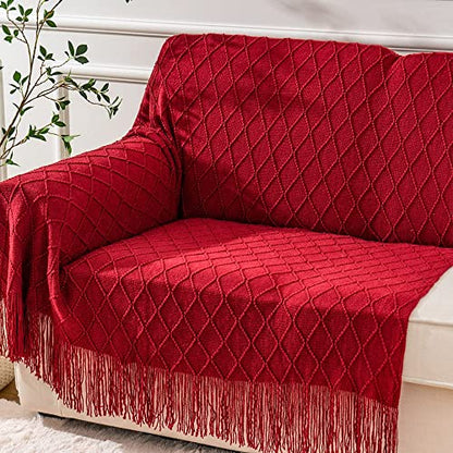 BATTILO HOME Christmas Red Throw Blanket for Couch, 52"x80" - color: Red, size: 52 x 80 in.