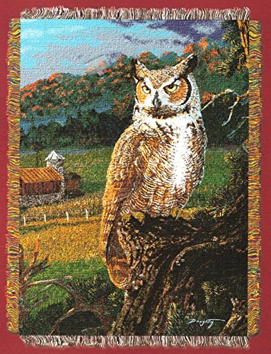 Northwest Hautman Brothers Wildlife Art Woven Tapestry Throw Blanket, 48" x 60", Edge of the Night - color: Edge of the Night