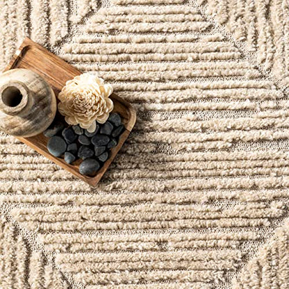 nuLOOM Kerry Beige Geometric Power Loomed Area Rug, 7' x 9' - color: Kerry Beige, size: 6'7" x 9' (Rectangular)