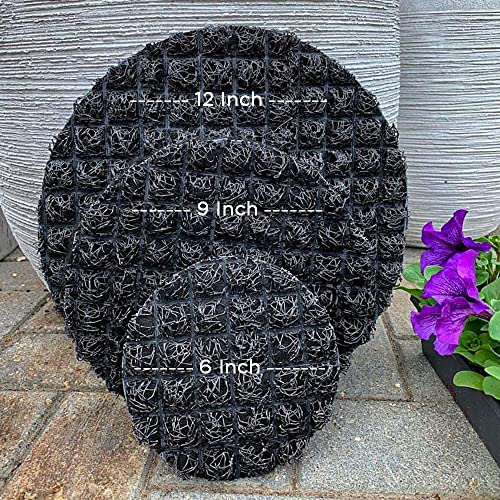 Drain Smart Planter Pot Filler & Drainage Insert – 3D Mesh Disc Replaces Rocks & Gravel – Keeps Soil in, Lets Water Drain Out – Reusable Liner for Indoor & Outdoor Pots (12" – 2 Pack) - size: 12" – 2 Pack