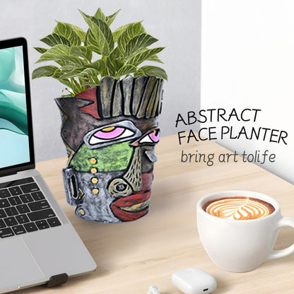 Midogaigai Abstract Face Planter Pots for Indoor Plants&Flowers Home Decor - style: Retro