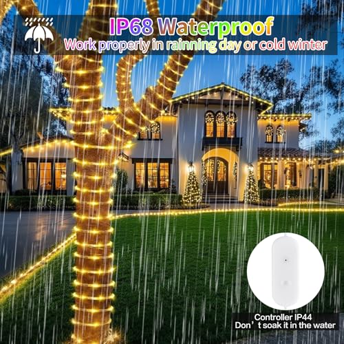 132FT 400 LED Rope Lights Outdoor Waterproof with Remote & APP Control - size: 132FT