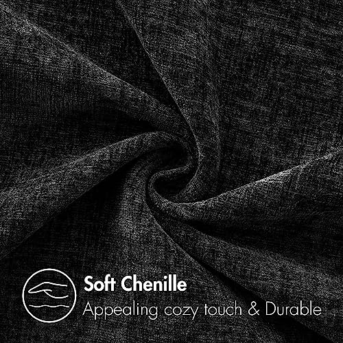 MIULEE Soft Chenille Throw Pillow Covers Black 16x16 Inch Pack of 2 - color: Black, size: 16" x 16" (Pack of 2)