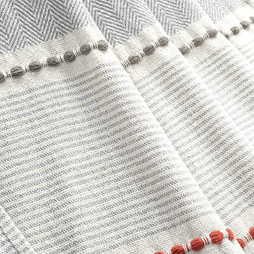 Lush Decor Herringbone Stripe Woven Tassel Yarn Dyed Cotton Throw Blanket 50" W x 60" L Yellow & Gray - Striped Throw Blankets - Yellow Couch Blanket - color: Yellow & Gray