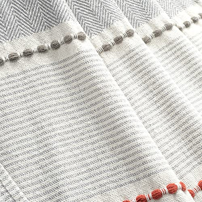 Lush Decor Herringbone Stripe Woven Tassel Yarn Dyed Cotton Throw Blanket 50" W x 60" L Yellow & Gray - Striped Throw Blankets - Yellow Couch Blanket - color: Yellow & Gray