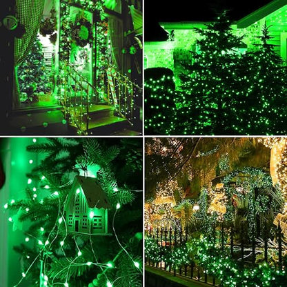 Joomer Solar Fairy Lights, 2-Pack Total 80FT 240LED String Lights, Green - color: Green, size: 2*120LED