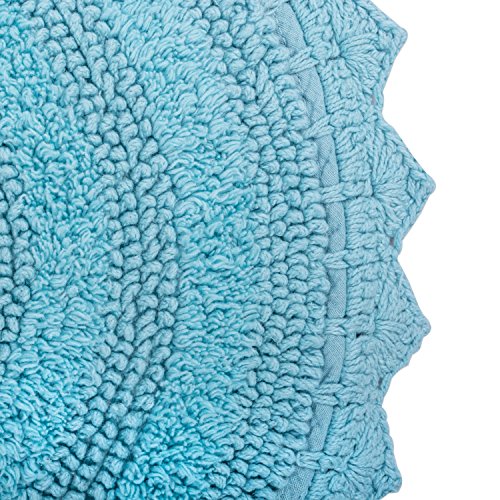 DII Crochet Collection Reversible Bath Mat, Small Oval, 17x24, Cameo Blue - color: Cameo Blue, size: 1'5" x 2' (Oval)
