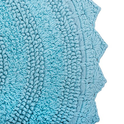 DII Crochet Collection Reversible Bath Mat, Large Oval, 21x34, Cameo Blue - color: Cameo Blue, size: 1'9" x 2'10" (Oval)