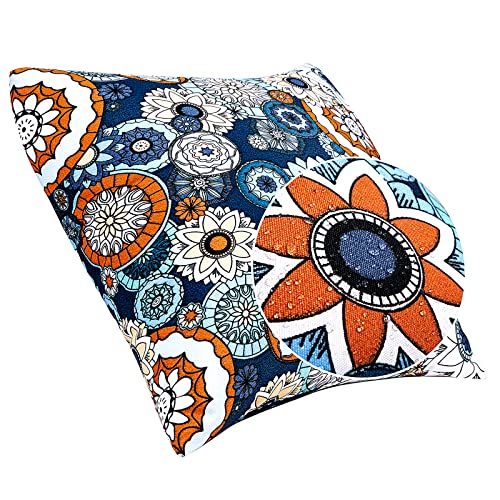 JMGBird Outdoor Throw Pillows Waterproof Outdoor Pillow Covers with Inserts - color: Blue Pattern