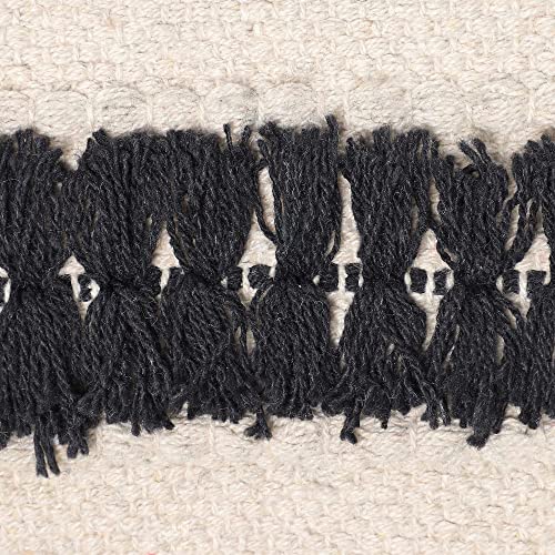 · REDEARTH · Textured Handwoven Throw Pillow Cases Geometric Craft Black - color: Geometric Craft Black, size: 18" x 18" (Pack of 2)