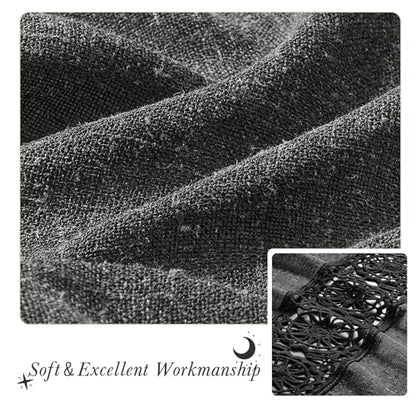 Gibelle Grey Boho Farmhouse Living Room Curtains 63 Inch Length, Modern Country Window Curtain for Bedroom, Linen Bohemian Rustic Draperies - color: Grey, size: 56"W x 63"L (Pack of 1)