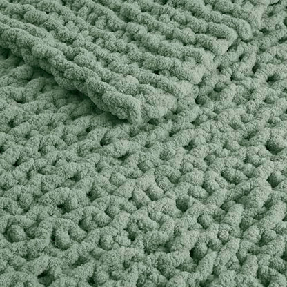 Madison Park Chenille Chunky Knit Throw Blanket, 50 x 60, Sage Green - color: Sage Green
