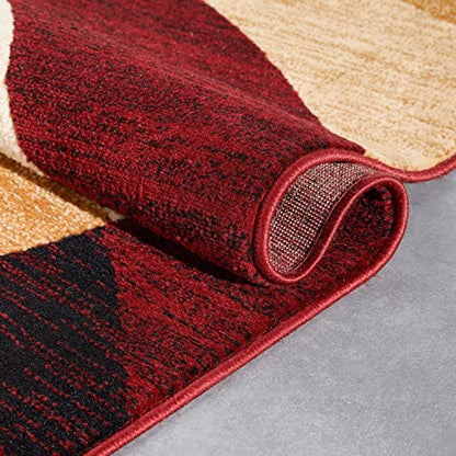 Well Woven Dulcet Bingo Red Modern Geometric 9'3" x 12'6" Area Rug - color: Red, size: 9'3" x 12'6" (Rectangular)