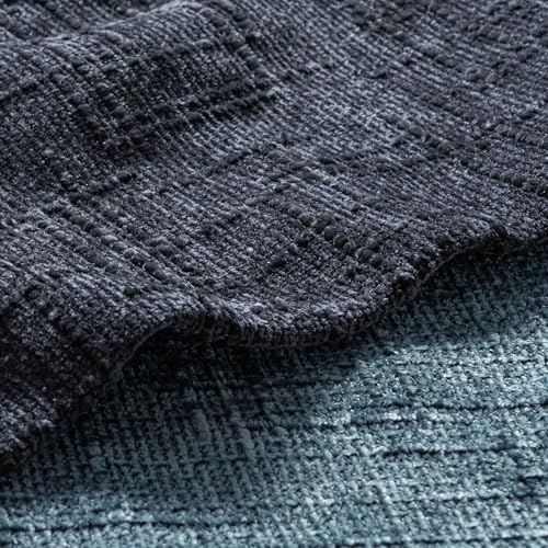 MIULEE Chenille Textured Throw Pillow Covers Navy Blue 18x18 Set of 2 - color: Navy Blue, size: 18" x 18" (Pack of 2)