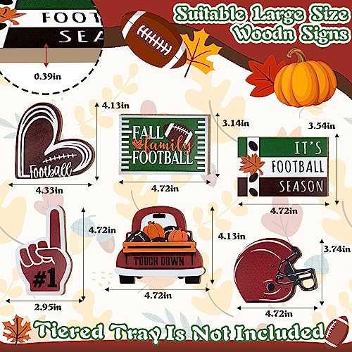 Fall Football Tiered Tray Decor, Farmhouse Tray Decorations Truck - style: Football Tiered Truck