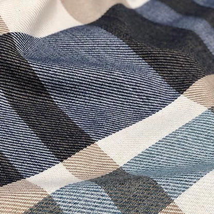 always4u 100% Blackout Plaid Curtains for Bedroom Living Room Woolen Look Black Tartan Grommet Thermal 2 Panels 45 * 95 Blue White - color: Blue White, size: 45"W x 95"L (Pack of 2)