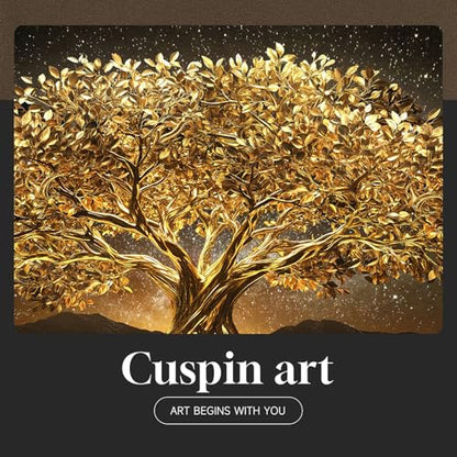 Large Framed Black and Gold Tree of Life Wall Art for Living Room, 60x30 In - color: Black and Gold, size: 60"L x 30"W