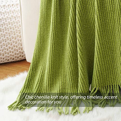 BATTILO HOME Lime Green Throw Blanket for Couch, 50"x60" - color: Apple Green, size: 50 x 60 in.