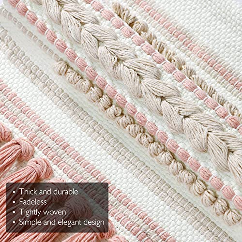 Dremisland Macrame Wall Hanging Macrame Wall Decor Bohemian Pink Tapestry - color: Pink Line