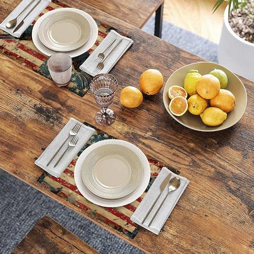 Retro American Flag Eagle Table Placemats Set of 6, Linen Placemats 12x18 Inch, Washable Non Slip Heat Resistant Mats for Dining Table Kitchen Indoor Use - color: Retro American Flag Eagle