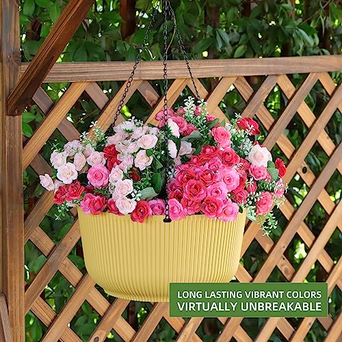 Dexceder 9.8 Inch Self Watering Hanging Planter (2 Pack, Yellow) - color: Yellow, size: 9.8 inch