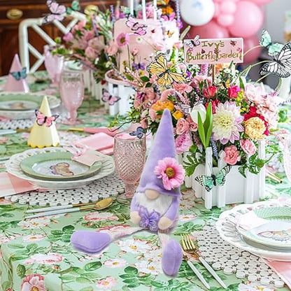 Attiigny 2 PCS Spring Decoration Indoor,Plush Long Legs Butterfly Gnomes