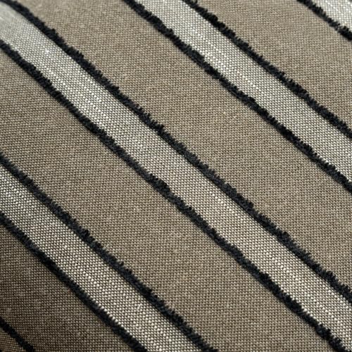 FIOUOVO Striped Linen Throw Pillow Covers 18x18 Set of 2, Taupe - color: Taupe, size: 18" x 18" (Pack of 2)