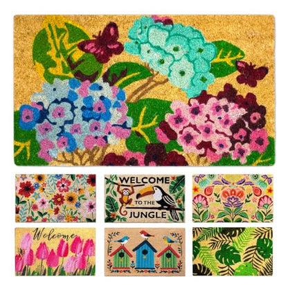 Coir Door Mats Outdoor and Indoor, Garden, 16 x 27,5 in - color: Garden