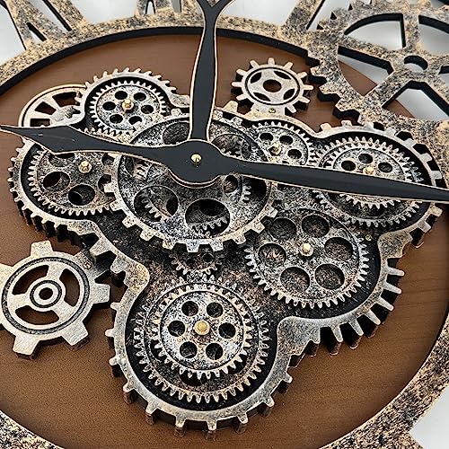 The B-Style Large Wall Clock, 30 inch, Dark Brown and Bronze - color: Drak Brown and Bronze, size: 30 inch (76 cm)