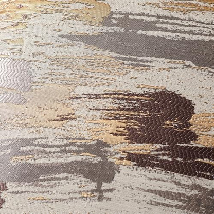 Grey Gold Bronze Abstract Jacquard Throw Pillow Covers 18x18 Inch - color: Jacquard 11