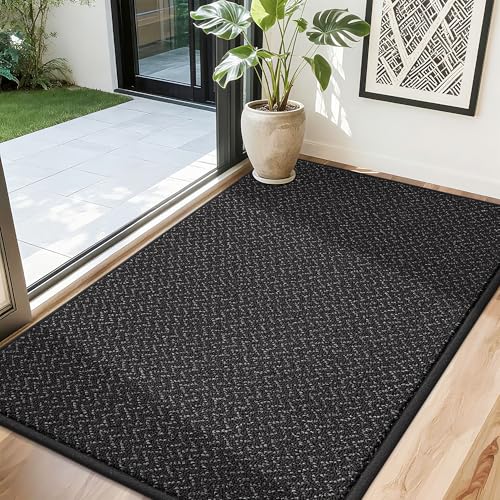 COSY HOMEER Dirt Trapper Door Mat 32"x48" Non Slip Washable Black - color: Black, size: 32" x 48"