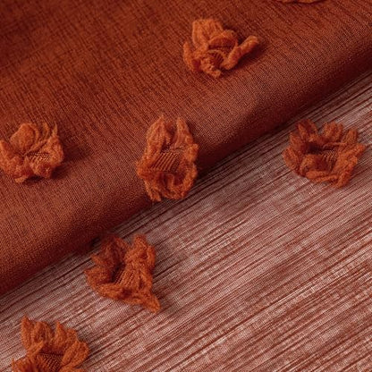 MYSKY HOME Terracotta Boho Sheer Curtains with Pom Pom 50Wx84L,2 Panels - color: Terracotta, size: 50"W x 84"L (Pack of 2)