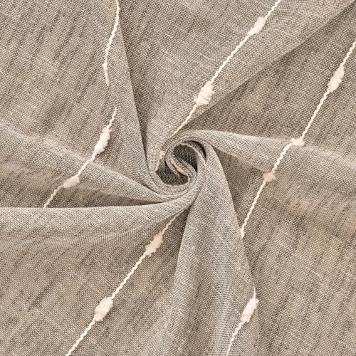 Taupe Sheer Curtains 72 Inches for Living Room Faux Linen 2 Panels - color: Taupe, size: 52"W x 72"L (Pack of 2)