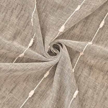 Taupe Sheer Curtains 96 Inches for Living Room Faux Linen 2 Panels - color: Taupe, size: 52"W x 96"L (Pack of 2)