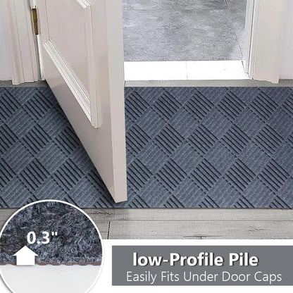 Petgrow Hallway Runner Rug 2FTX8FT,Super Skid Resistant TPR Backing - color: Diamond Grey, size: 2FTX8FT