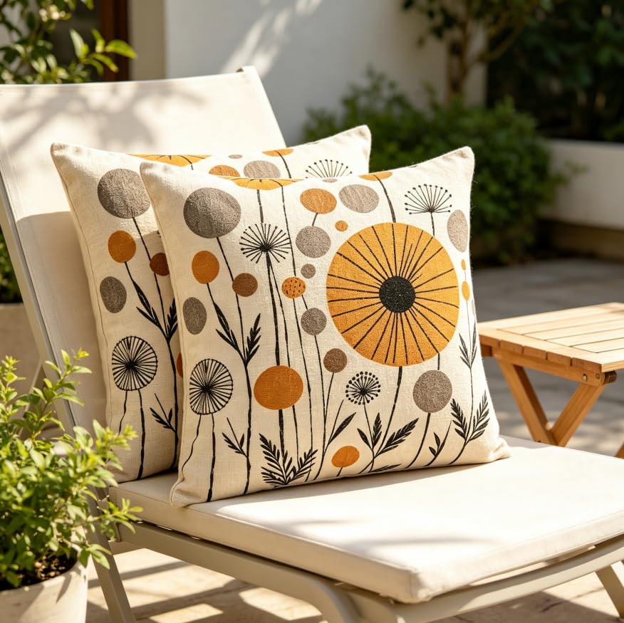 18x18 Inch Mid Century Neutral Throw Pillow Covers Set of 2 - color: A20017, size: 18" x 18" (Pack of 2)