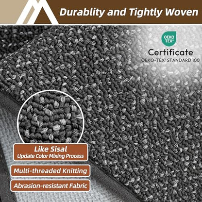 COSY HOMEER Dirt Trapper Door Mat 17"x30" Non Slip Washable Dark Grey - color: Dark Grey, size: 17" x 30"