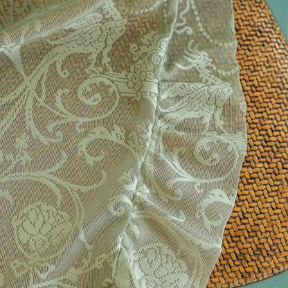 TUDECO Sage Green Lace Curtains, Ruffle Edges, 59 x 63 Inch, 2 Panels - color: Sage Green, size: 59"W x 63"L (Pack of 2)