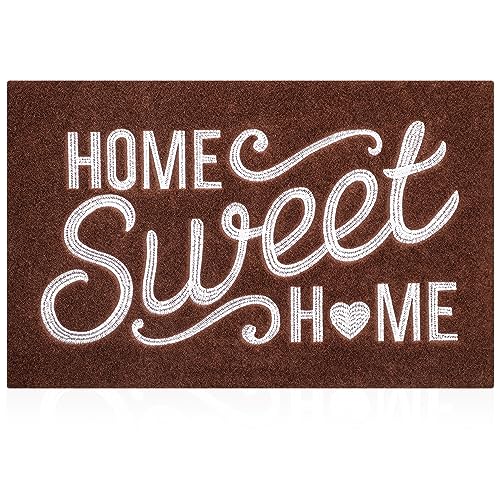 AAZZKANG Doormat Outdoor Welcome Mat with Non Slip Rubber Backing Quickly Absorb Mud Easy to Clean Entry Mat for Indoor High Traffic Areas Front Door Large 36"x24" - color: Coffee, size: 24" x 36" (Rectangular)