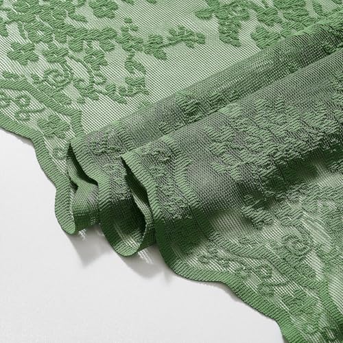 TUDECO Dark Green Shower Curtain for Bathroom, Delicate Lace, 72 x 72 - color: Green, size: 72"W x 72"L (Pack of 1)