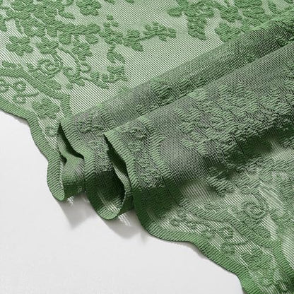 TUDECO Dark Green Shower Curtain for Bathroom, Delicate Lace, 72 x 72 - color: Green, size: 72"W x 72"L (Pack of 1)