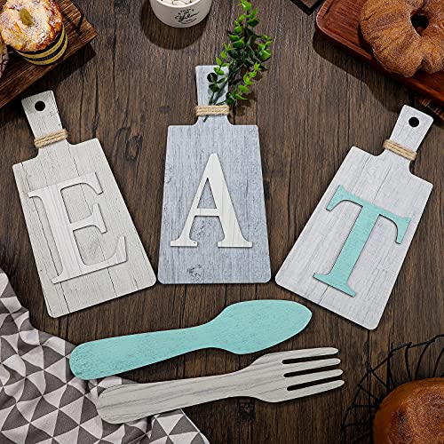 Jetec Cutting Board Eat Sign Set Wall Decor, Beige, Dark Gray, Gray White - color: Beige, Dark Gray, Gray White