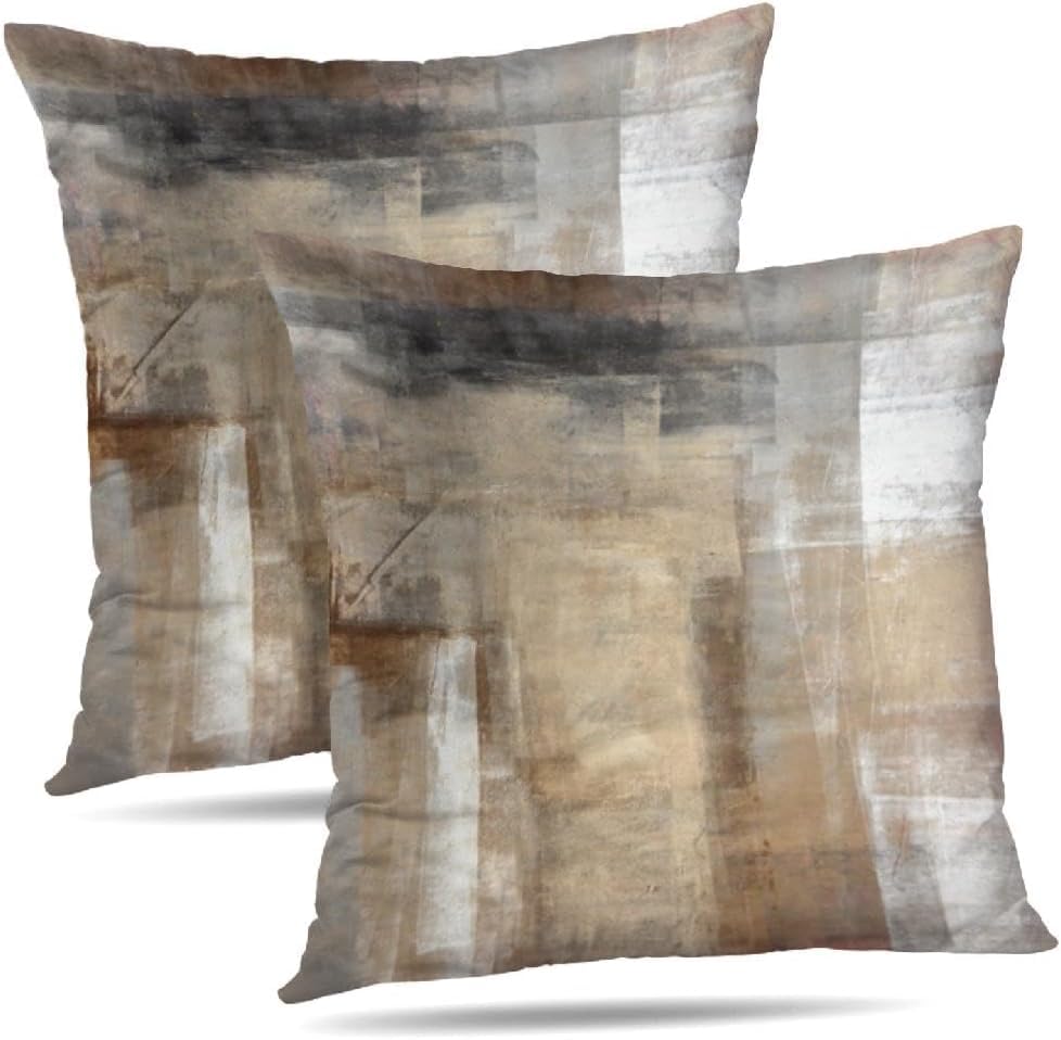 Throw Pillow Covers for Couch, 18x18 Inch, Set of 2, Beige - color: Beige, size: 18" x 18" (Pack of 2)