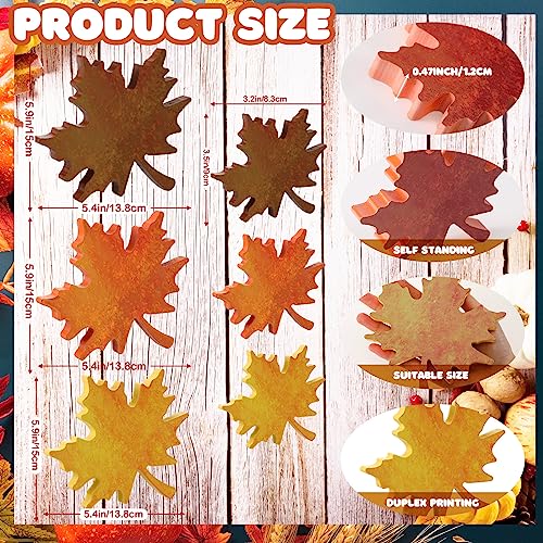 BBTO 6 Pcs Fall Wooden Maple Leaf Signs Thanksgiving Table Decor