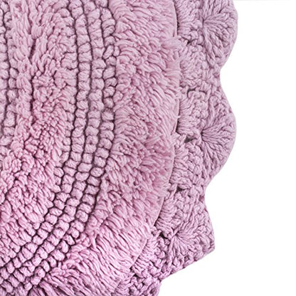 DII Crochet Collection Reversible Bath Mat, Small Oval, 17x24, Mauve - color: Mauve, size: 1'5" x 2' (Oval)