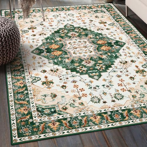 Amearea Vintage Design Area Rugs for Living Room, 4x6 Green Bedroom Rug - color: Green, size: 4' X 6' (Rectangular)